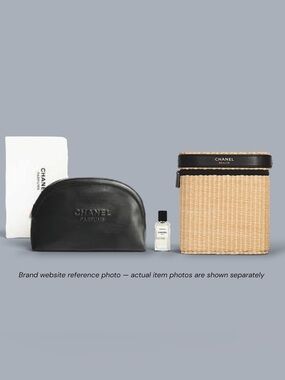 CHANEL Beauty Pouch Bundle Woven Bag Gardenia Mini GWP Set